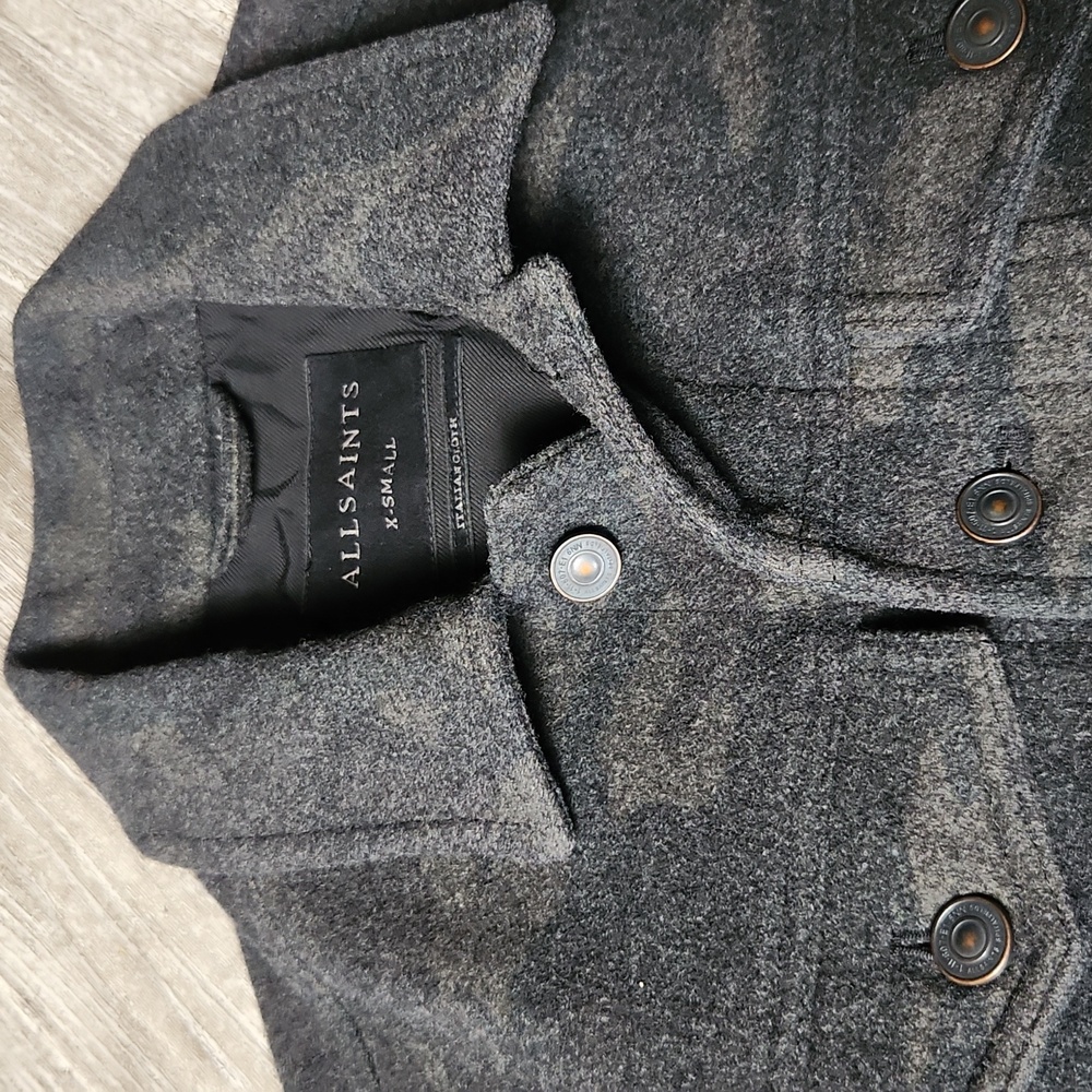 RARE Vintage All Saints Dark Camo Wool Jacket - Picture 6 of 10